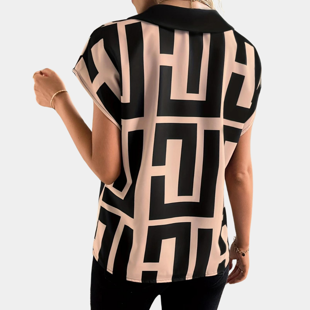 Emma | Elegante Bluse mit geometrischem Grafikdruck