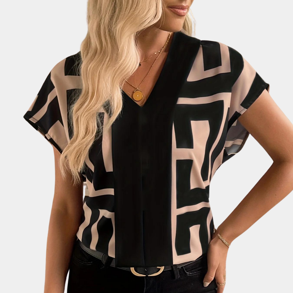 Emma | Elegante Bluse mit geometrischem Grafikdruck