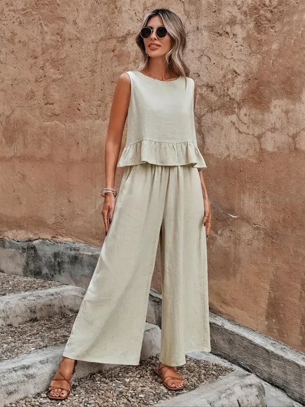 Clara | Elegantes zweiteiliges Loungewear-Set mit fließender Silhouette