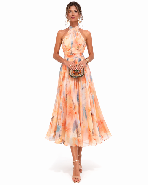Adelaide | Stilvolles Maxikleid mit Neckholder-Ausschnitt