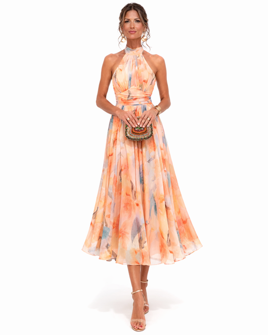 Adelaide | Stilvolles Maxikleid mit Neckholder-Ausschnitt