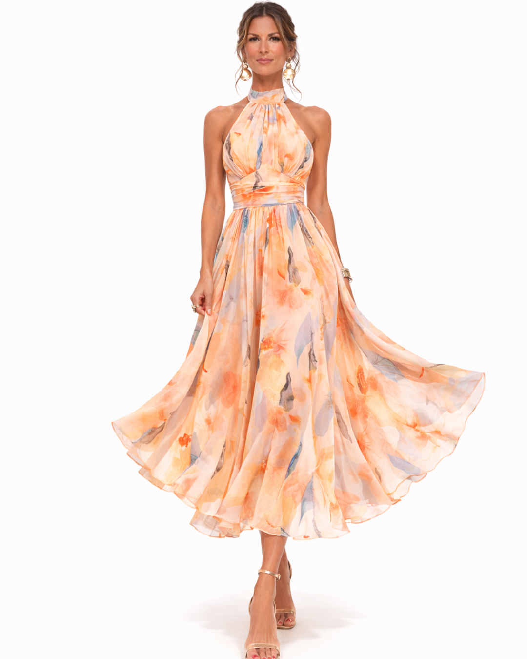 Adelaide | Stilvolles Maxikleid mit Neckholder-Ausschnitt