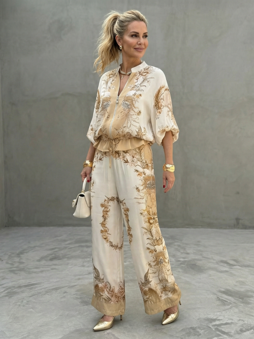 Frieda | Elegantes zweiteiliges Set mit Blousonärmeln