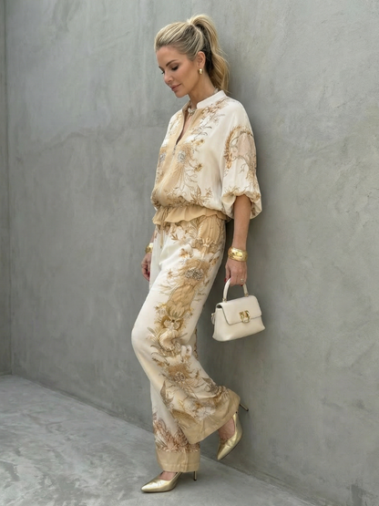 Frieda | Elegantes zweiteiliges Set mit Blousonärmeln