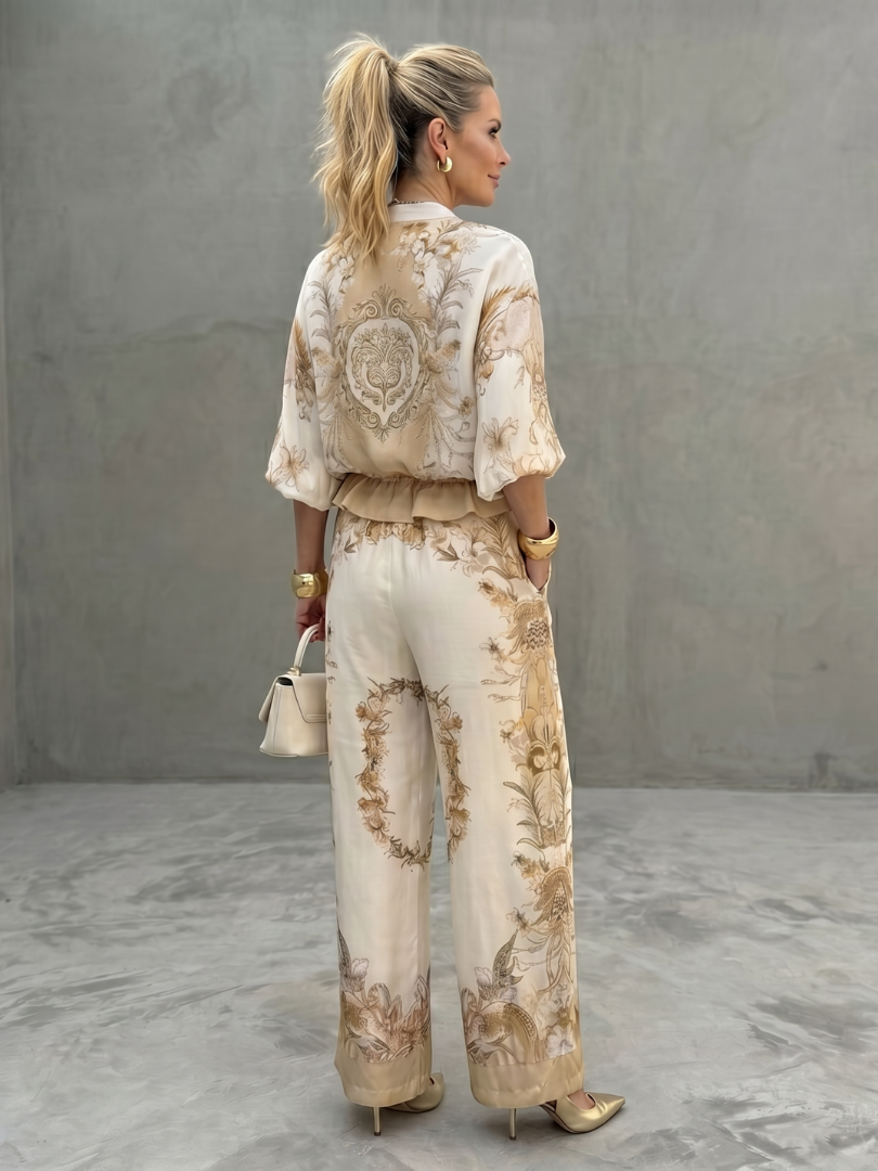 Frieda | Elegantes zweiteiliges Set mit Blousonärmeln