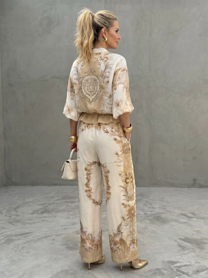 Frieda | Elegantes zweiteiliges Set mit Blousonärmeln