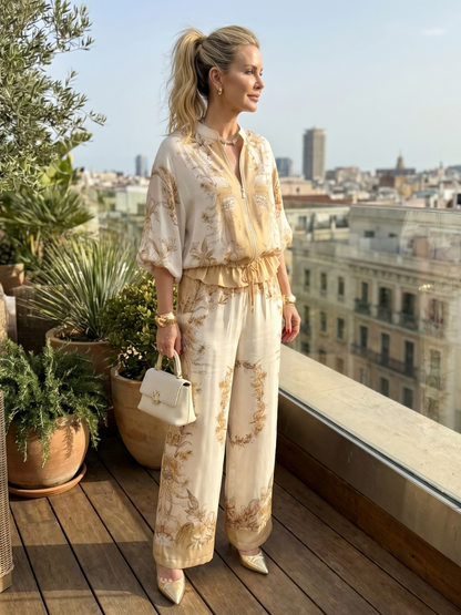 Frieda | Elegantes zweiteiliges Set mit Blousonärmeln