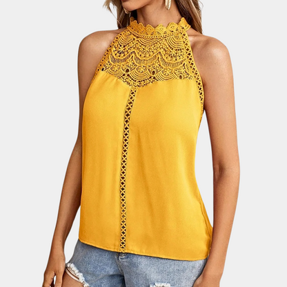 Melanie | Elegantes Spitzenoberteil mit Neckholder-Ausschnitt