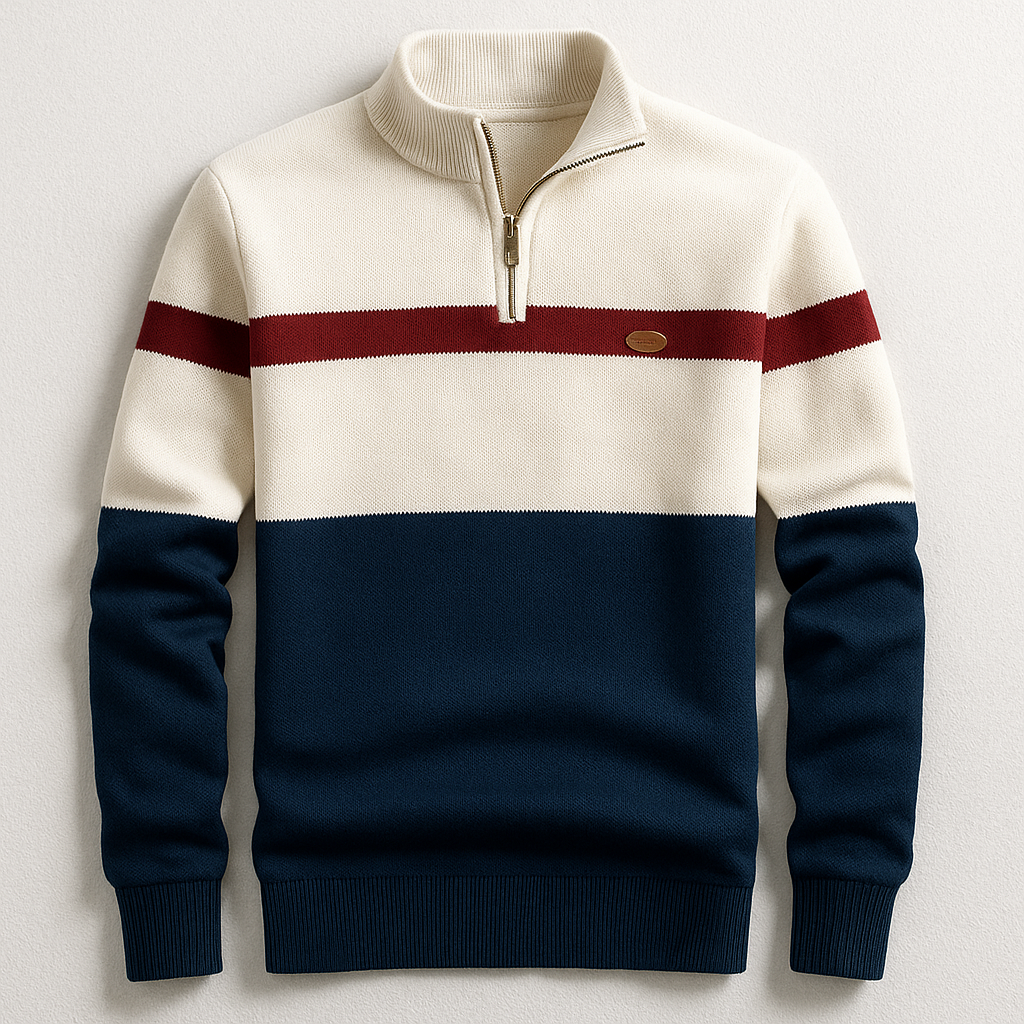 George | Klassischer Herrenpullover mit Viertelreißverschluss