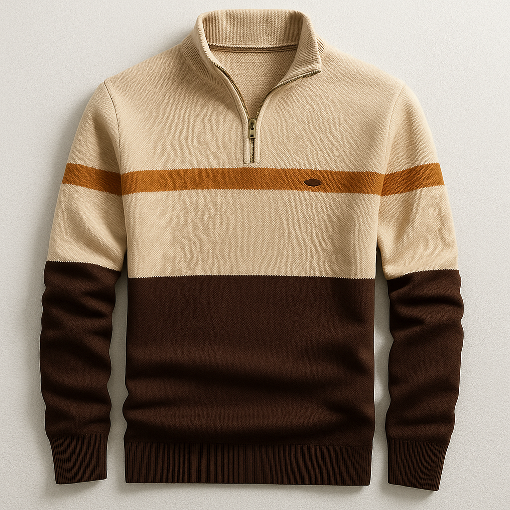 George | Klassischer Herrenpullover mit Viertelreißverschluss