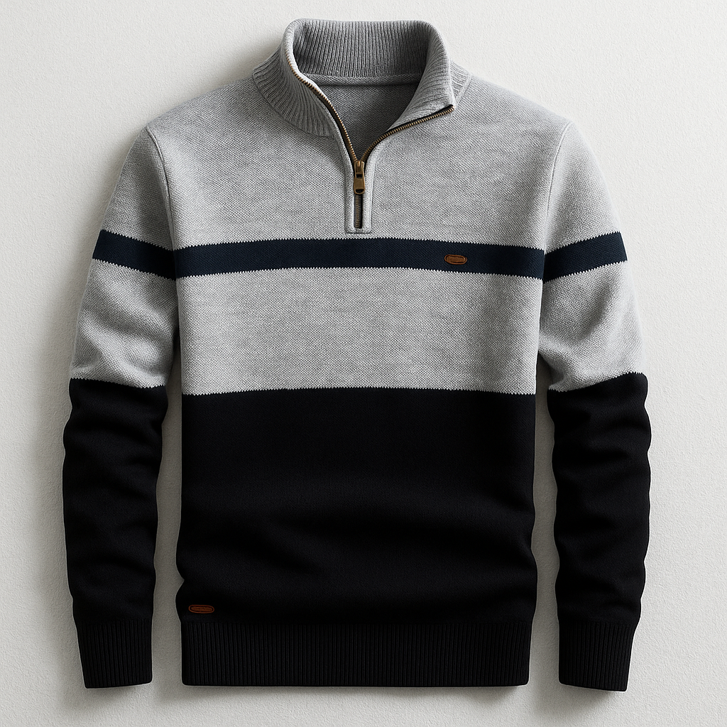 George | Klassischer Herrenpullover mit Viertelreißverschluss
