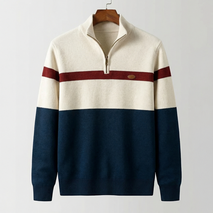George | Klassischer Herrenpullover mit Viertelreißverschluss