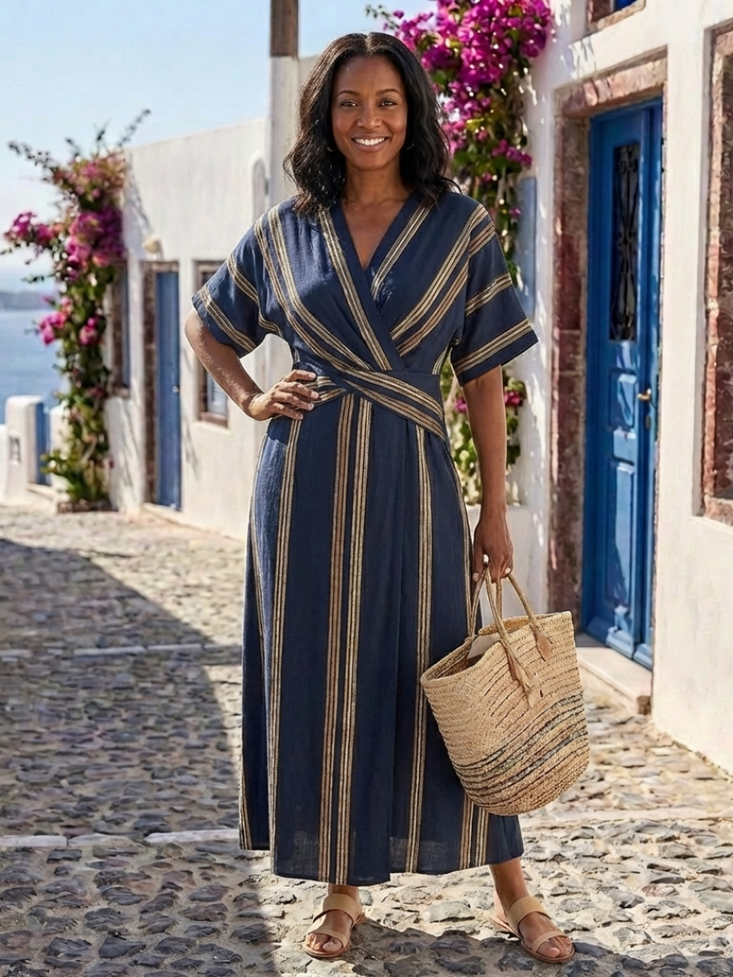 Leni | Modernes Maxikleid im Wickelstil