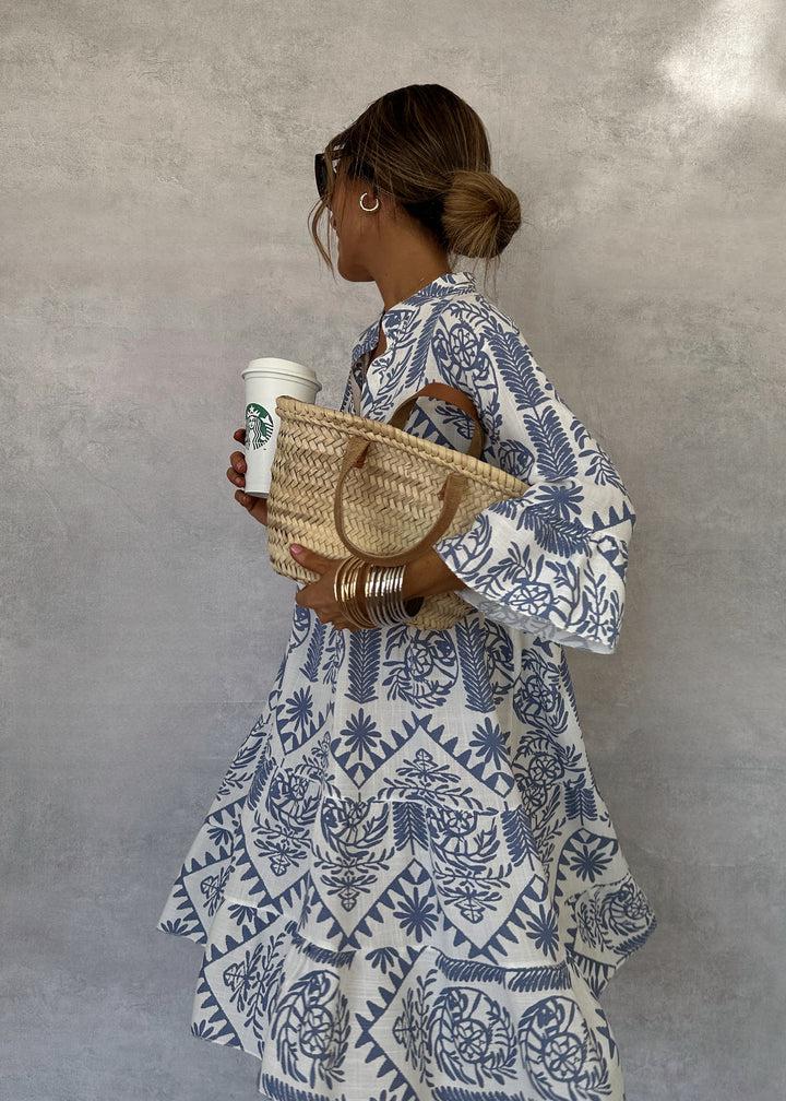 Adelheid | Fließendes Boho-Minikleid mit langen Ärmeln