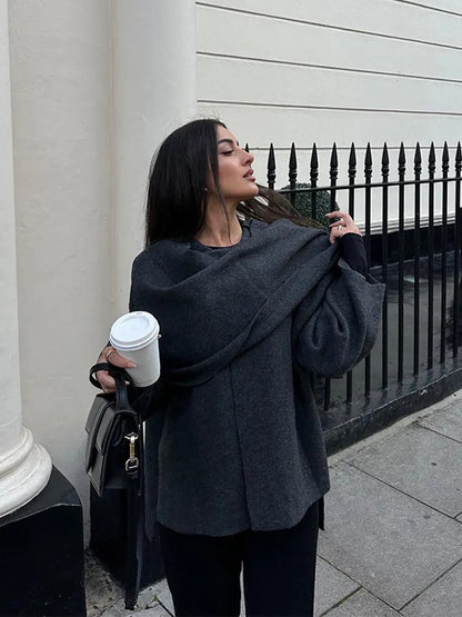 Elena | Eleganter Cape-Mantel mit asymmetrischem Design