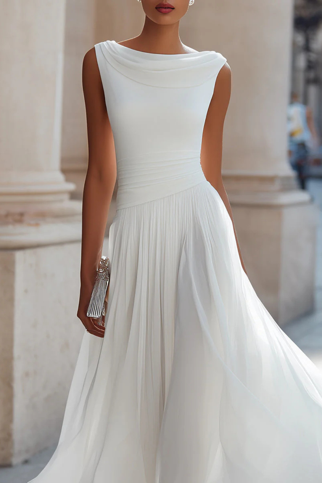 Leni | Elegantes plissiertes Midikleid für sommerliche Anlässe