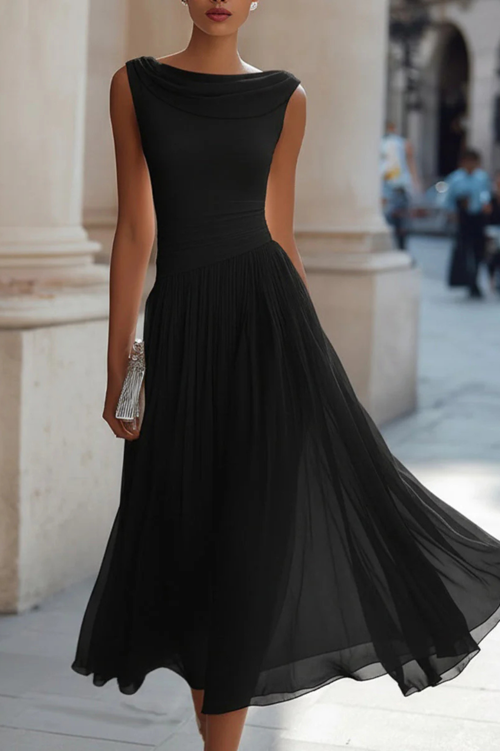 Leni | Elegantes plissiertes Midikleid für sommerliche Anlässe