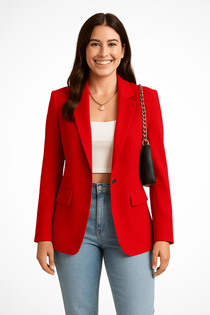 Anna | Eleganter Ein-Knopf-Blazer für Beruf und Freizeit