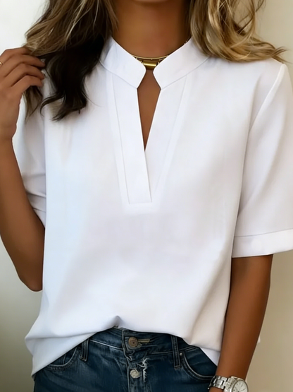 Lara | Elegante Kurzarmbluse mit V-Ausschnitt