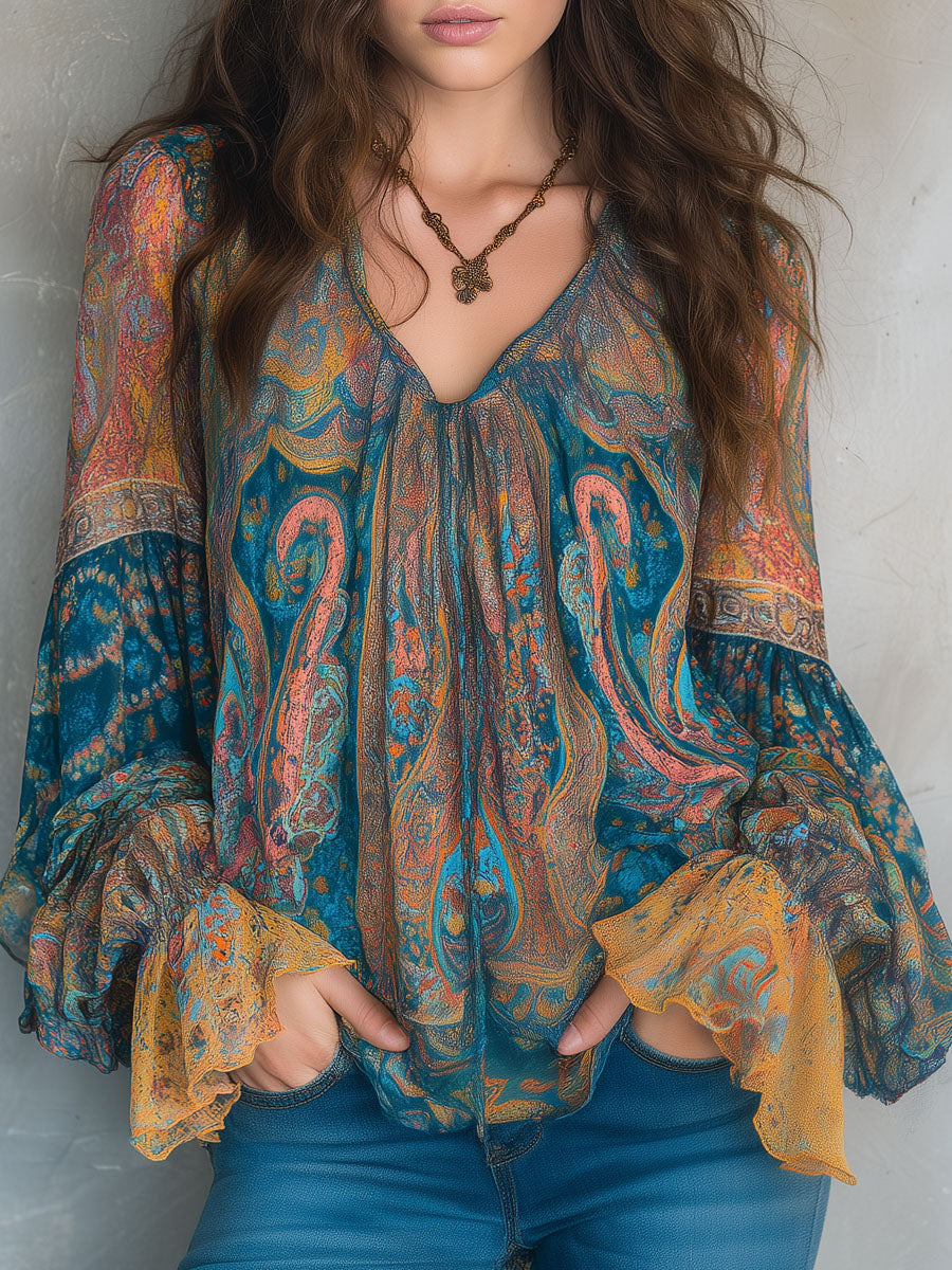 Christina | Stilvolle Chiffonbluse mit Rüschen