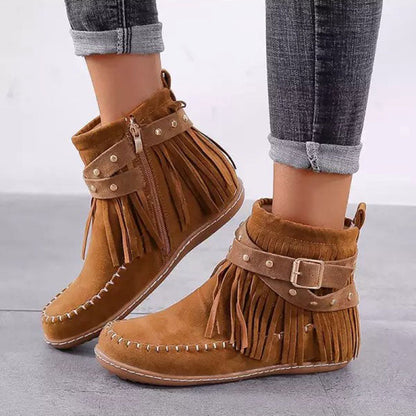 Lina | Stilvolle Fransen-Stiefeletten im modernen Boho-Chic