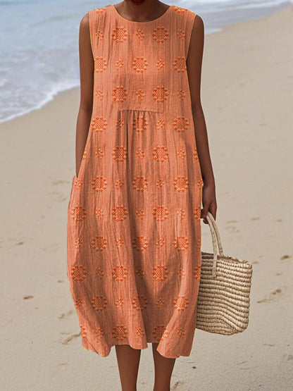 Isla | Leichtes Sommer-Midikleid mit Stickerei und Taschen