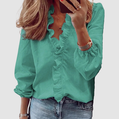 Lotta | Elegante Rüschenbluse mit romantischem Blumenmuster