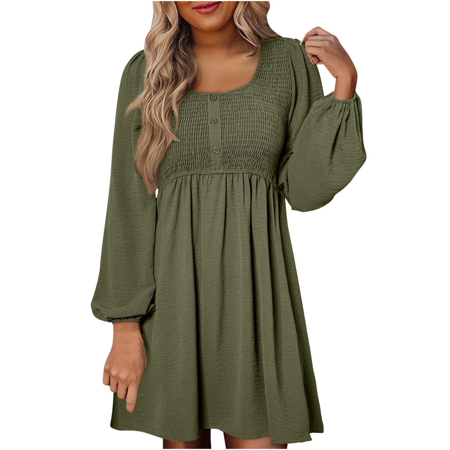 Marie | Romantisches gesmoktes Kleid mit Empire-Taille