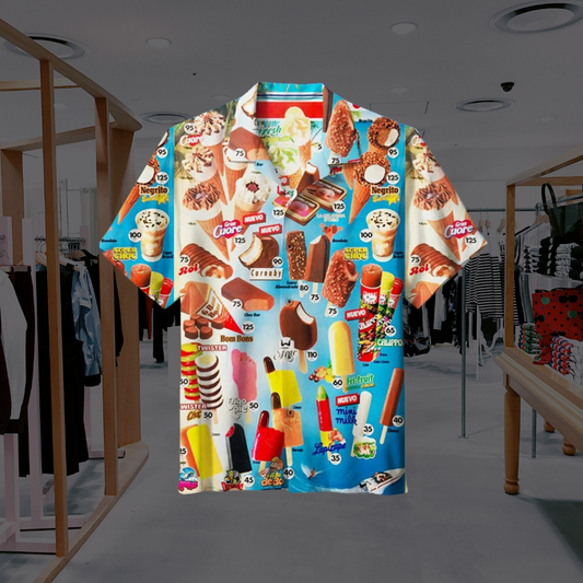 Luca | Lustiges Eisprint Herren Sommer Hemd
