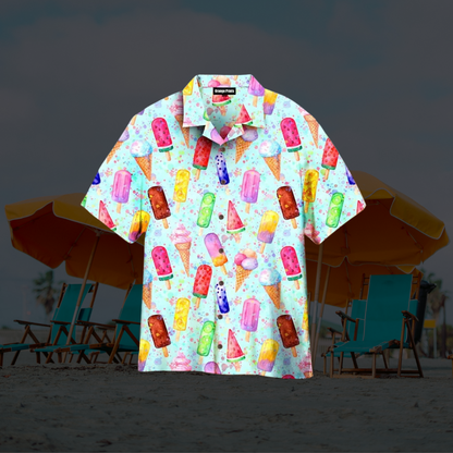 Luca | Lustiges Eisprint Herren Sommer Hemd