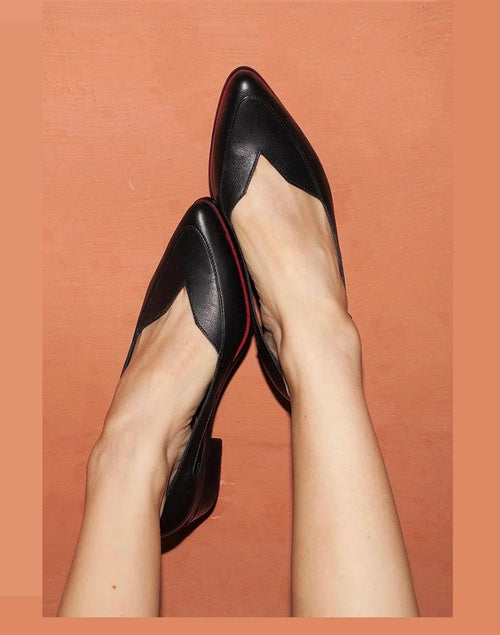 Martina | Elegante Leder-Flats mit spitzer Zehenpartie