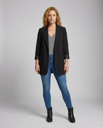 Helena | Eleganter Long-Blazer mit modernem Open-Front-Schnitt