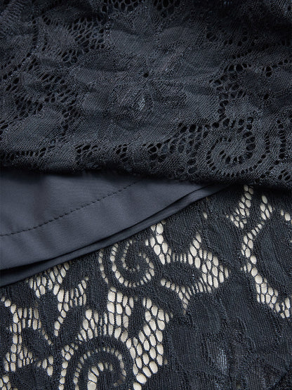 Daria | Elegantes V-Ausschnitt Midi-Kleid mit Spitze für festliche Anlässe