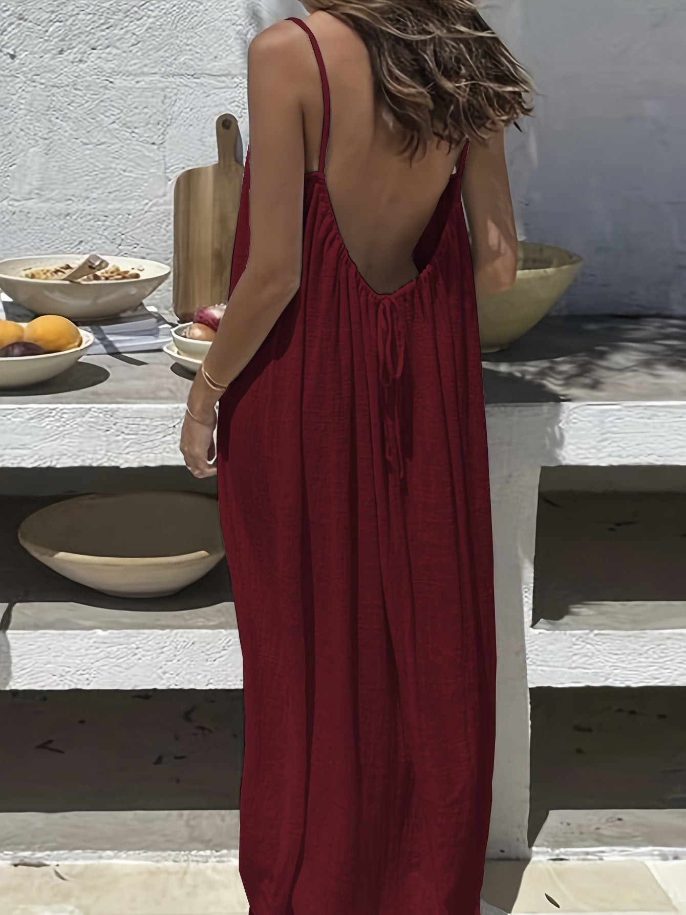 Claudia | Elegantes Rückenfreies Maxikleid mit fließender Silhouette