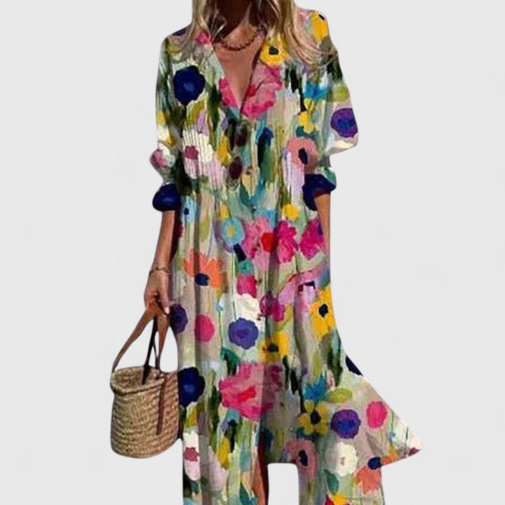 Elysia | Elegantes Boho-Sommerkleid mit lebendiger Musterung