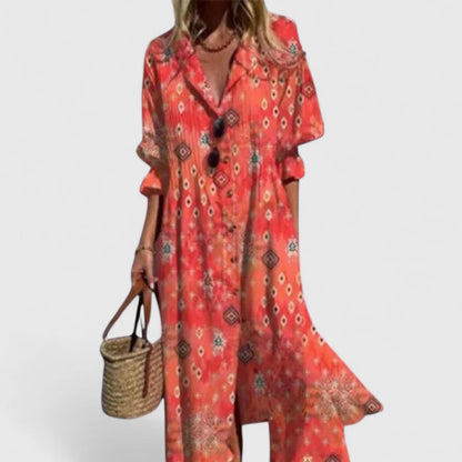 Elysia | Elegantes Boho-Sommerkleid mit lebendiger Musterung