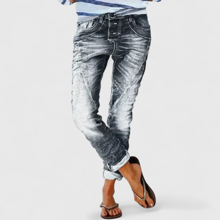Charlotte | Lässige Wide-Leg Jeans im Distressed-Look
