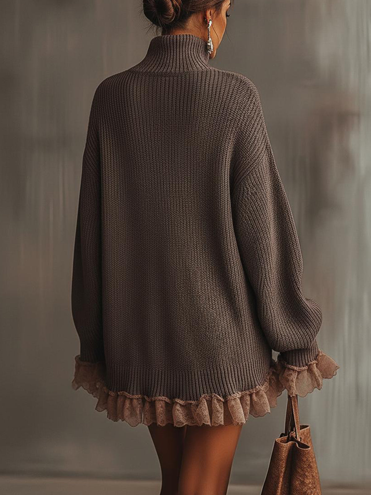 Leni | Kuscheliges Strickkleid mit Rüschensaum