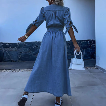 Aurelis™ | Maxikleid mit Schlitz und Knopfleiste