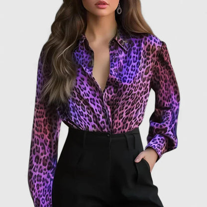 Amelia | Stilvolle Langarmbluse mit modernem Print