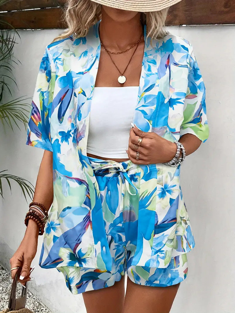 Lea | Elegantes Kimono-Set mit floralem Sommerprint