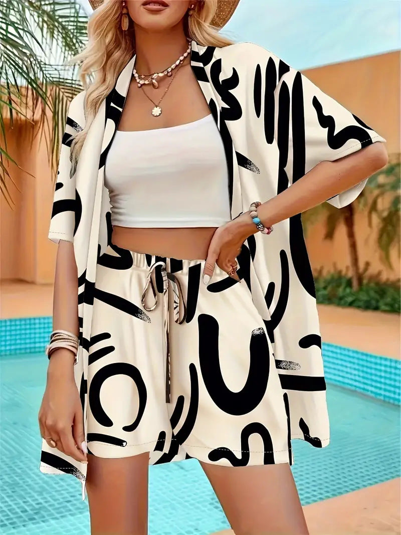 Lea | Elegantes Kimono-Set mit floralem Sommerprint