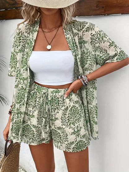 Lea | Elegantes Kimono-Set mit floralem Sommerprint