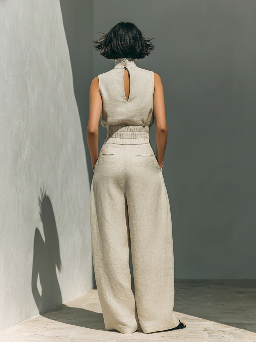 Luviaren™ | Minimalistisches Zweiteiler-Set mit ärmelloser Bluse
