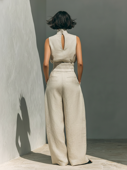 Luviaren™ | Minimalistisches Zweiteiler-Set mit ärmelloser Bluse