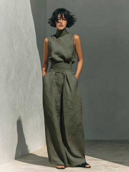 Luviaren™ | Minimalistisches Zweiteiler-Set mit ärmelloser Bluse