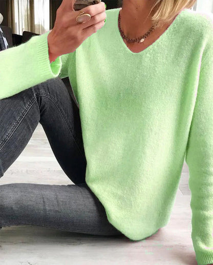 Grazia | Kuscheliger und eleganter V-Ausschnitt Strickpullover