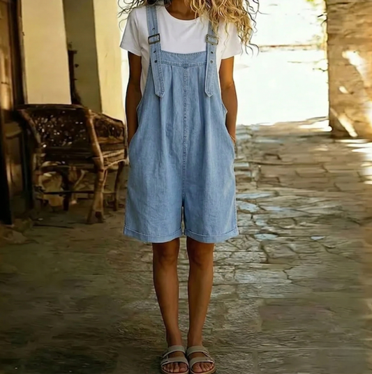 Leni | Vintage-Jeanslatzhose mit entspannter Passform
