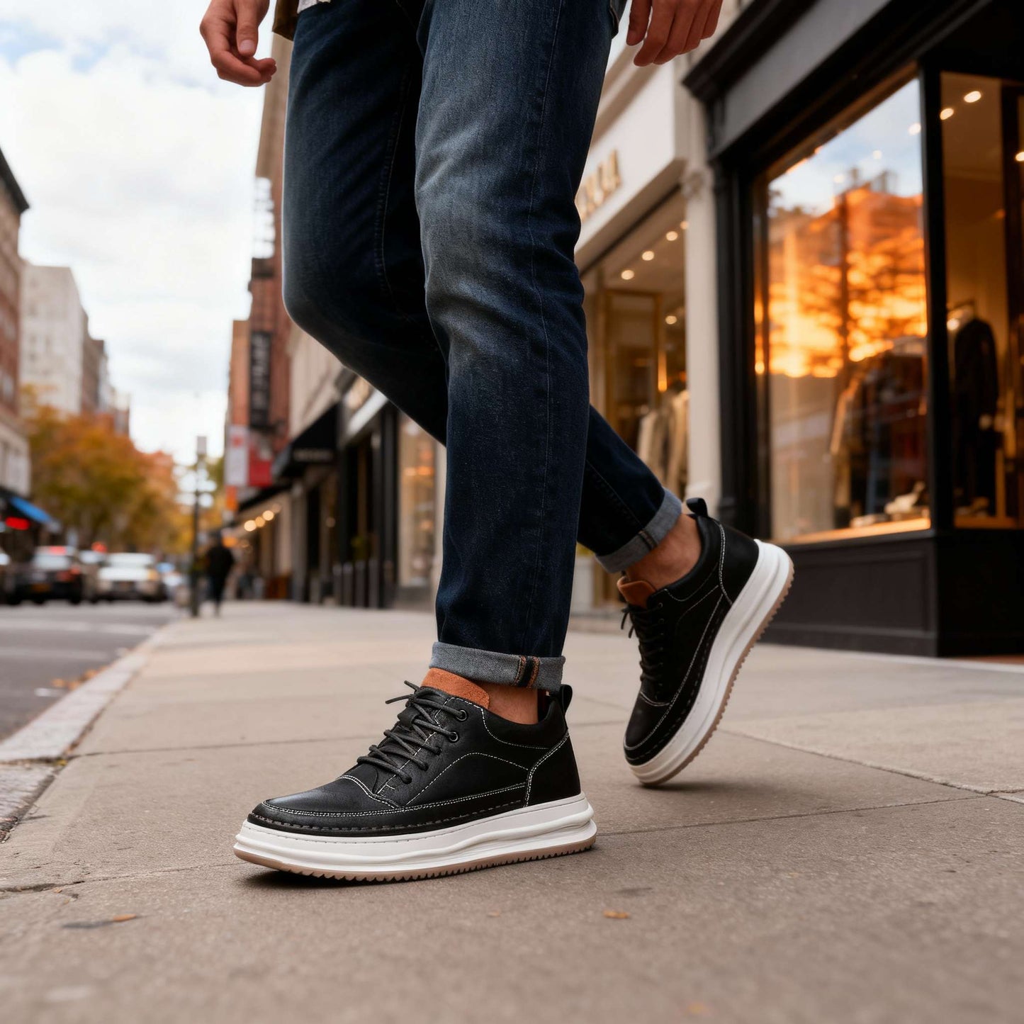 Finn | Stilvolle und rutschfeste Leder-Sneaker