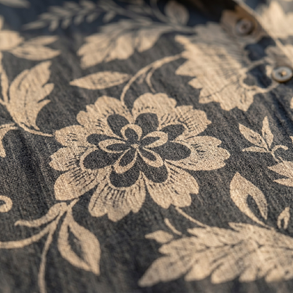 Kathrin | Elegante Leinenbluse mit romantischem Blumendruck